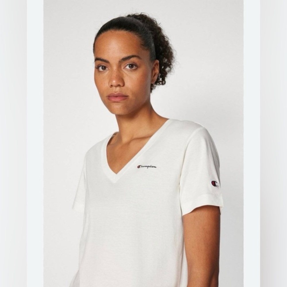 Champion Women's Classic White V-Neck Tee
